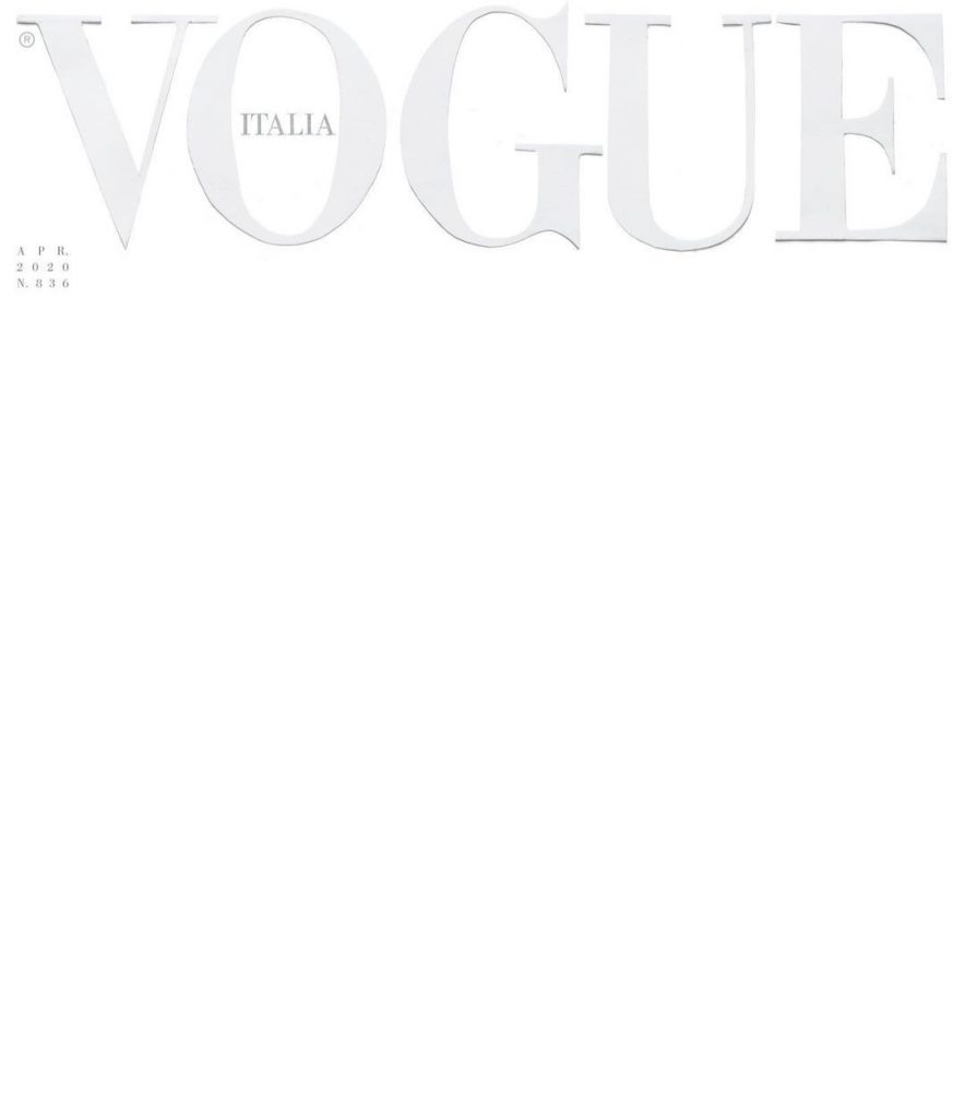 Vogue Italia e la cover bianca di aprile 2020 in onore dei medici e nella speranza della rinascita.
