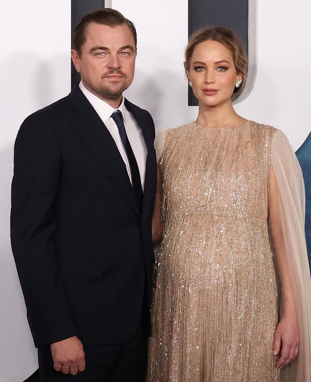 Jennifer Lawrence e Leonardo DiCaprio alla premiere del film Don't Look Up.