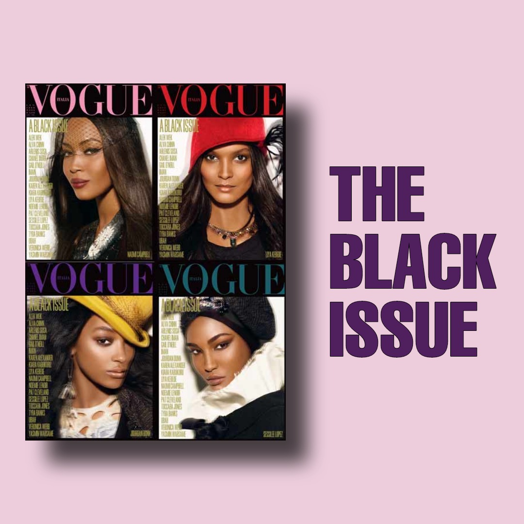 La black issue di Vogue Iatlia ideata da Franca Sozzani.