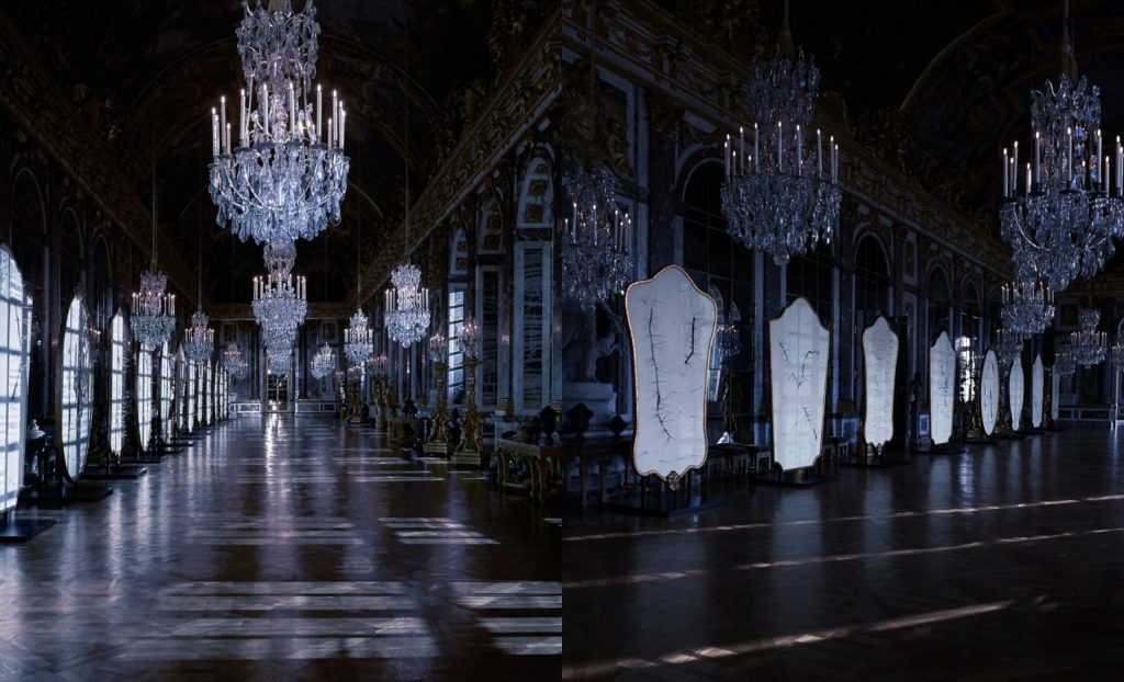 La sfilata di Dior ambientata allo Chateau de Versailles di Parigi.