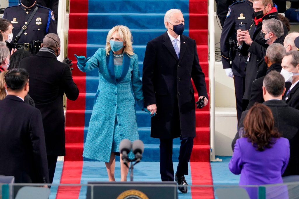 Jill Biden in Markarian alla cerimonia di insediamento di Joe Biden.