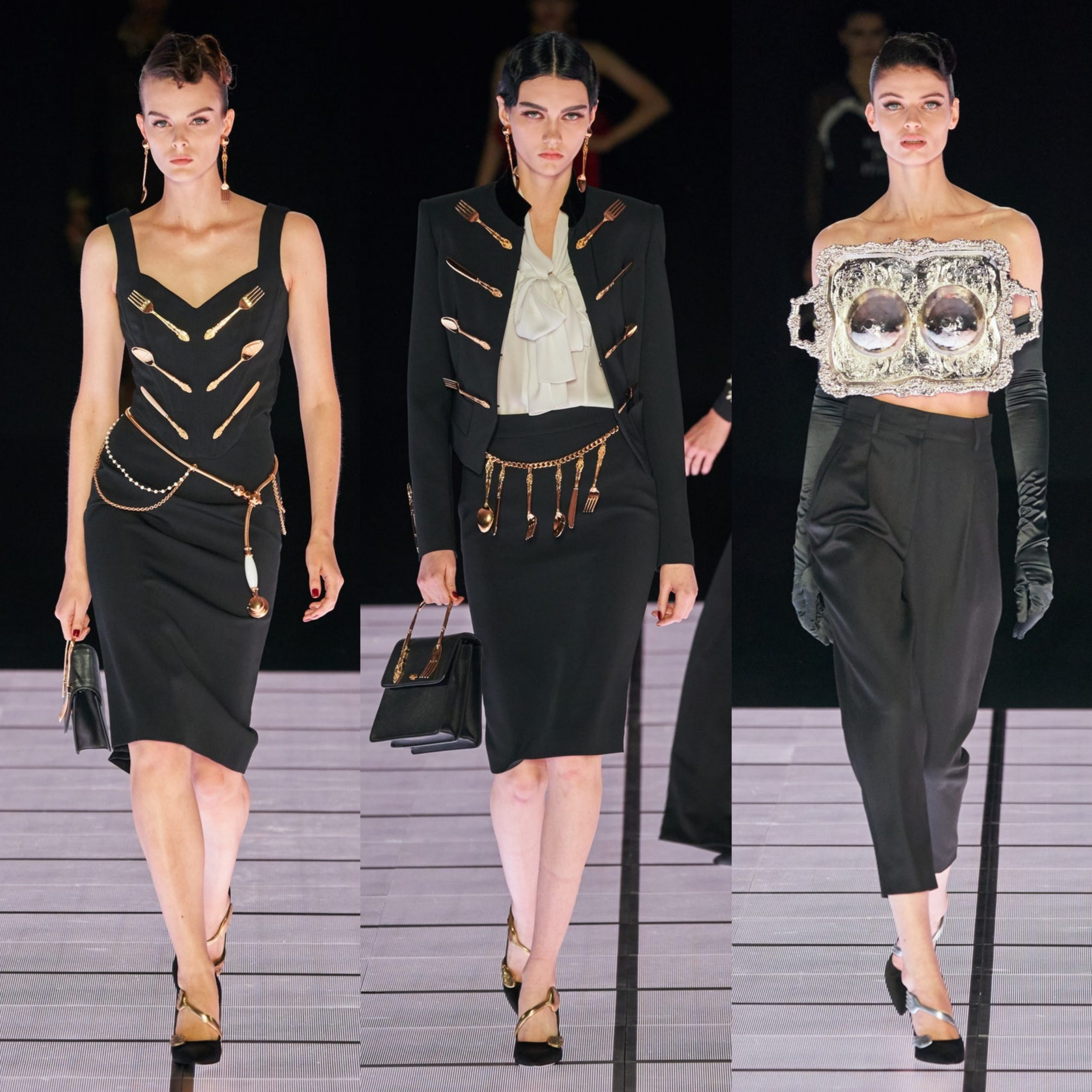 Gli abiti più eccentrici della collezione donna autunno inverno 22-23 di Moschino.