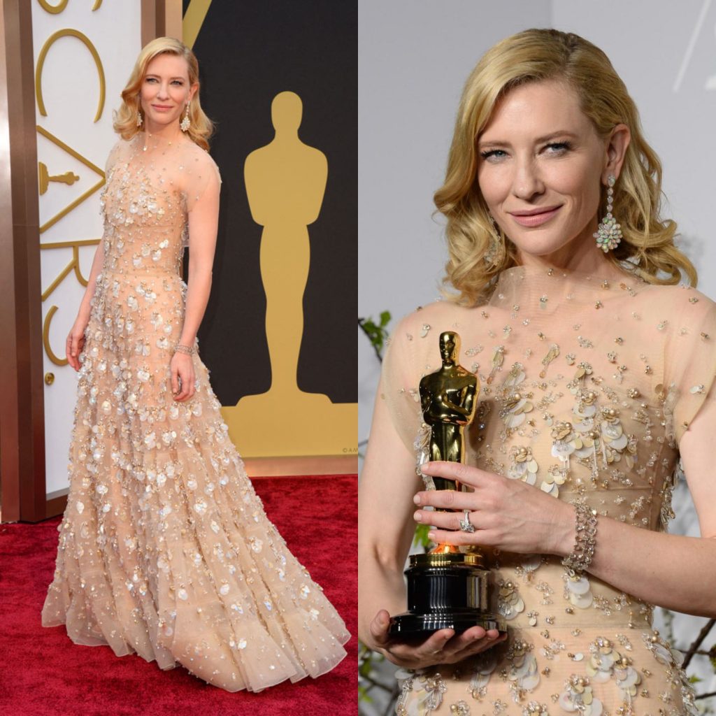 Oscar: il vestito con effetto vedo e non vedo indossato da Cate Blanchett.