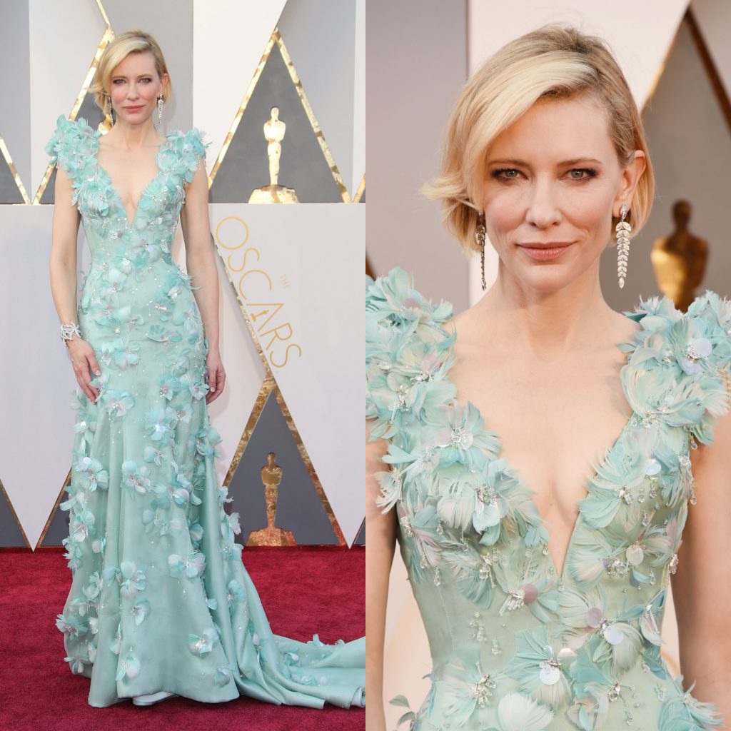 Oscar: il vestito floreale di Armani Privè ndossato da Cate Blanchett.