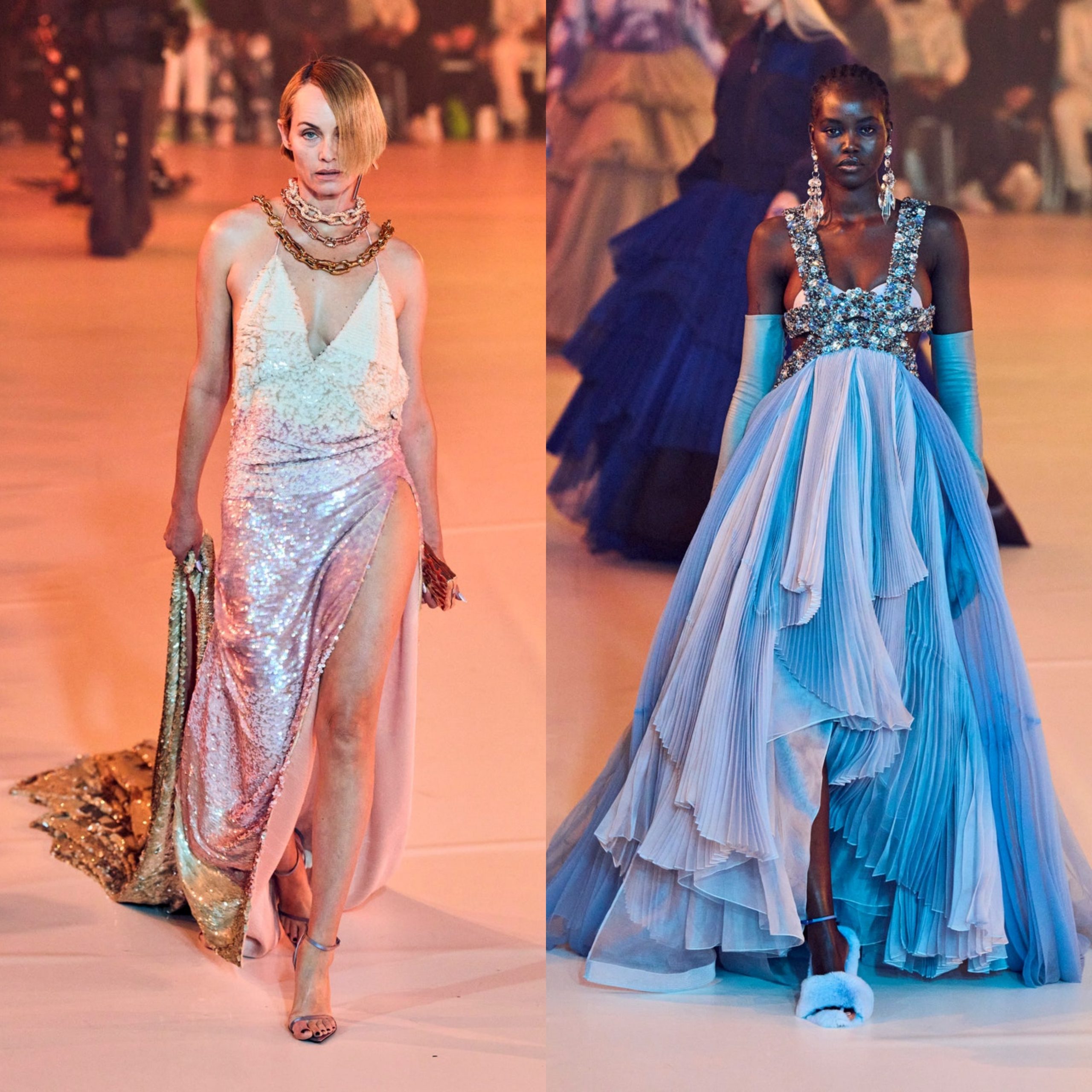 Amber Valletta sfila per la prima collezione di alta moda di Off-White™.