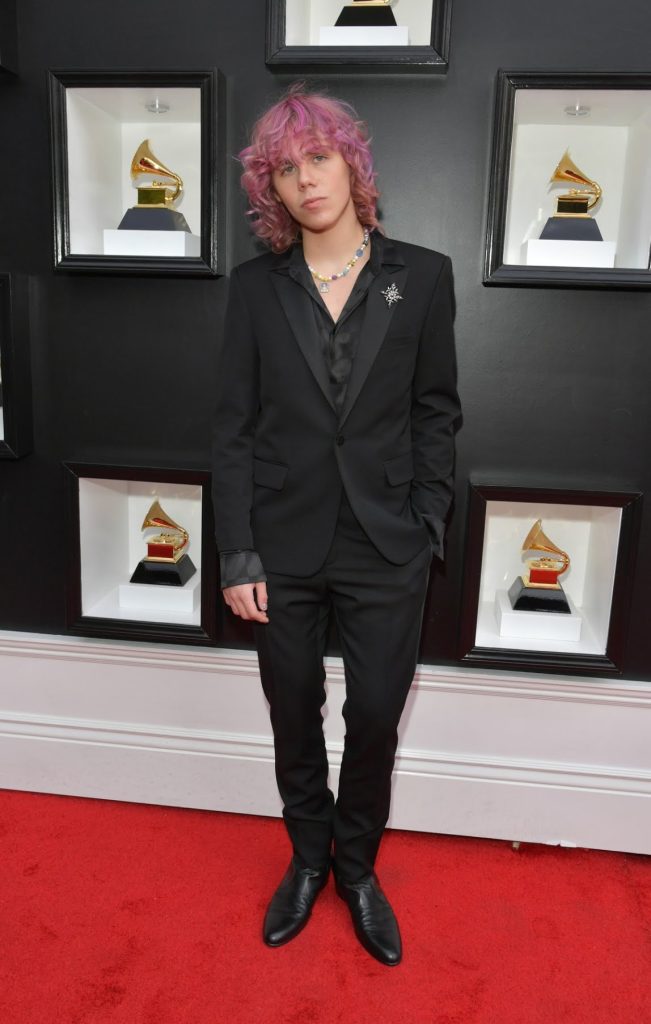 Grammy Awards 2022: The Kid Laroi in Saint Laurent.